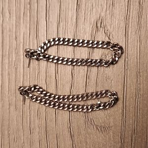 Silver metal dangling earrings